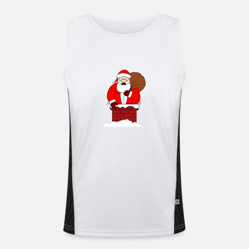 Fat Santa - Men's Functional Contrast Tank Top  - white/black