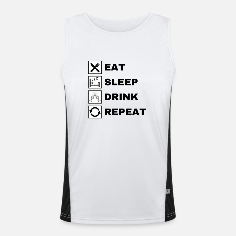 Eat Sleep Drink Repeat Men's Functional Contrast Tank Top 