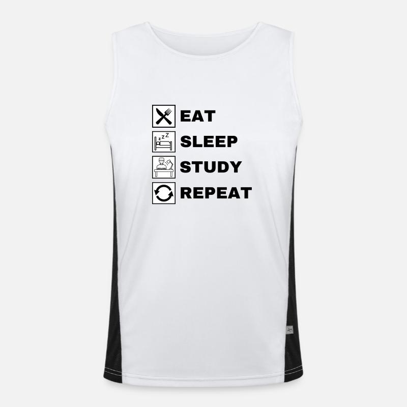 Eat Sleep Study Repeat Men's Functional Contrast Tank Top 