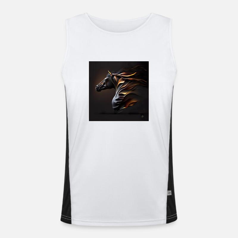 Feuriges Pferd Nr. 12 Funktionelles Kontrast-Tank Top für Männer 