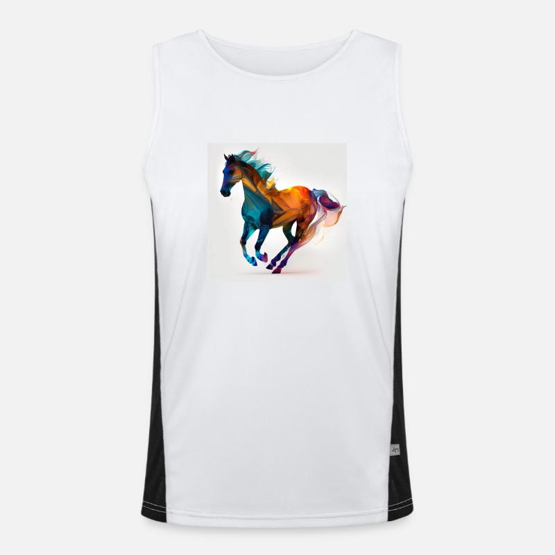 Feuriges Pferd Nr. 13 Funktionelles Kontrast-Tank Top für Männer 
