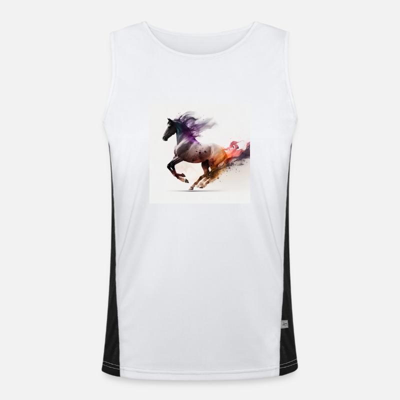 Feuriges Pferd Nr. 11 Funktionelles Kontrast-Tank Top für Männer 