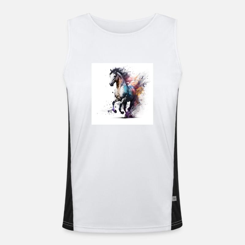 Feuriges Pferd Nr. 4 Funktionelles Kontrast-Tank Top für Männer 