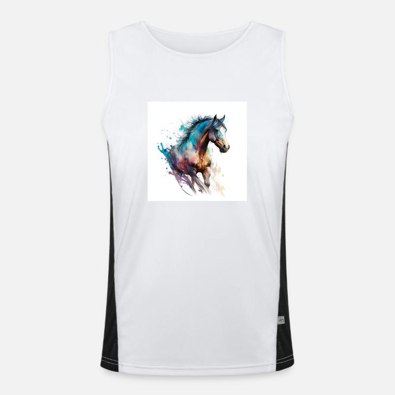Feuriges Pferd Nr. 5 Funktionelles Kontrast-Tank Top für Männer 