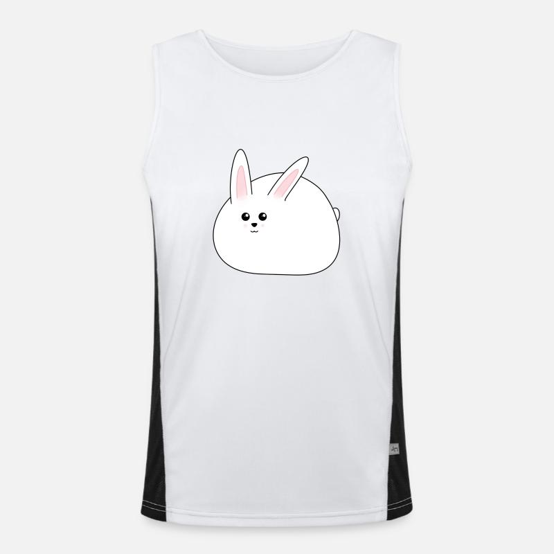 Dicker, süßer Weiße Hase, Ostern Funktionelles Kontrast-Tank Top für Männer 