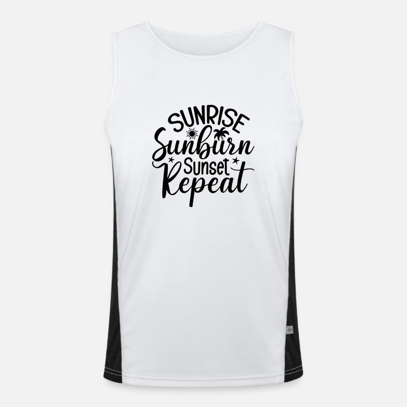 Sunrise Sunburn Sunset Repeat Men's Functional Contrast Tank Top 