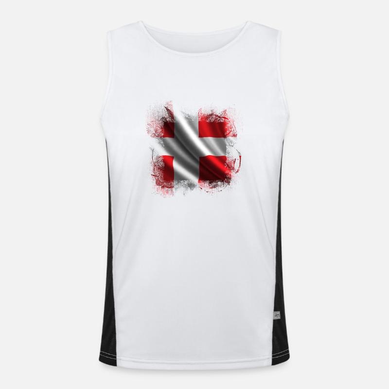 Danemark copenhague danois scandinave drapeau dansk Débardeur respirant contrasté Homme 