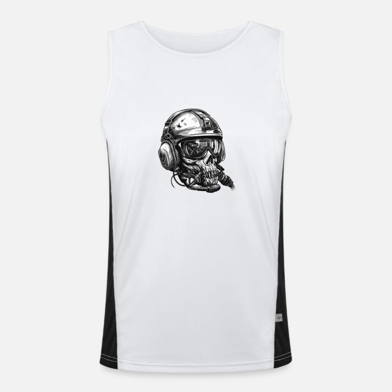 Tactical Skull Funktionelles Kontrast-Tank Top für Männer 