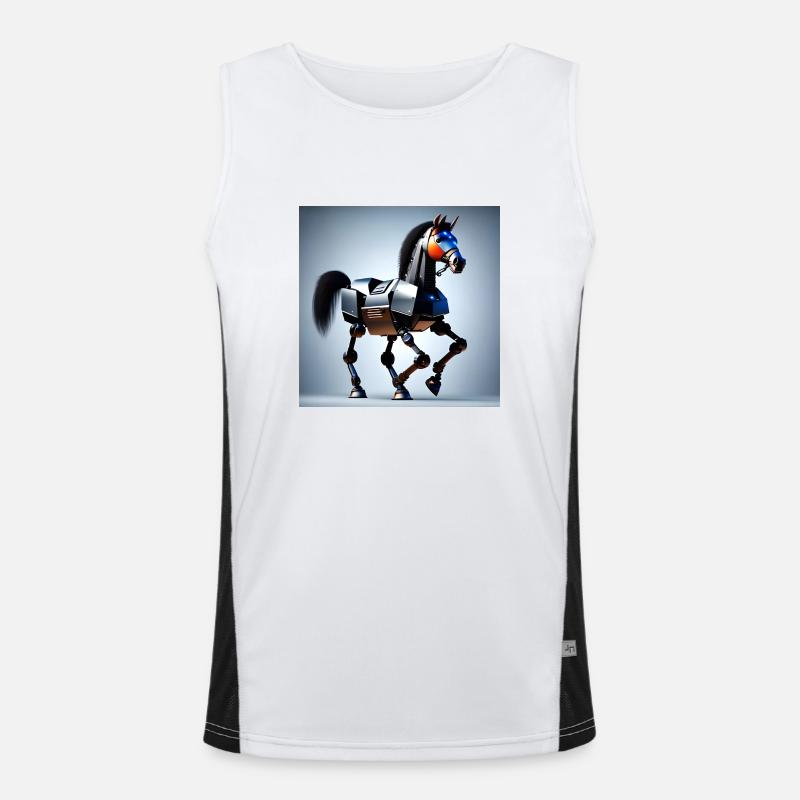 Roboterpferd Version 2 Funktionelles Kontrast-Tank Top für Männer 