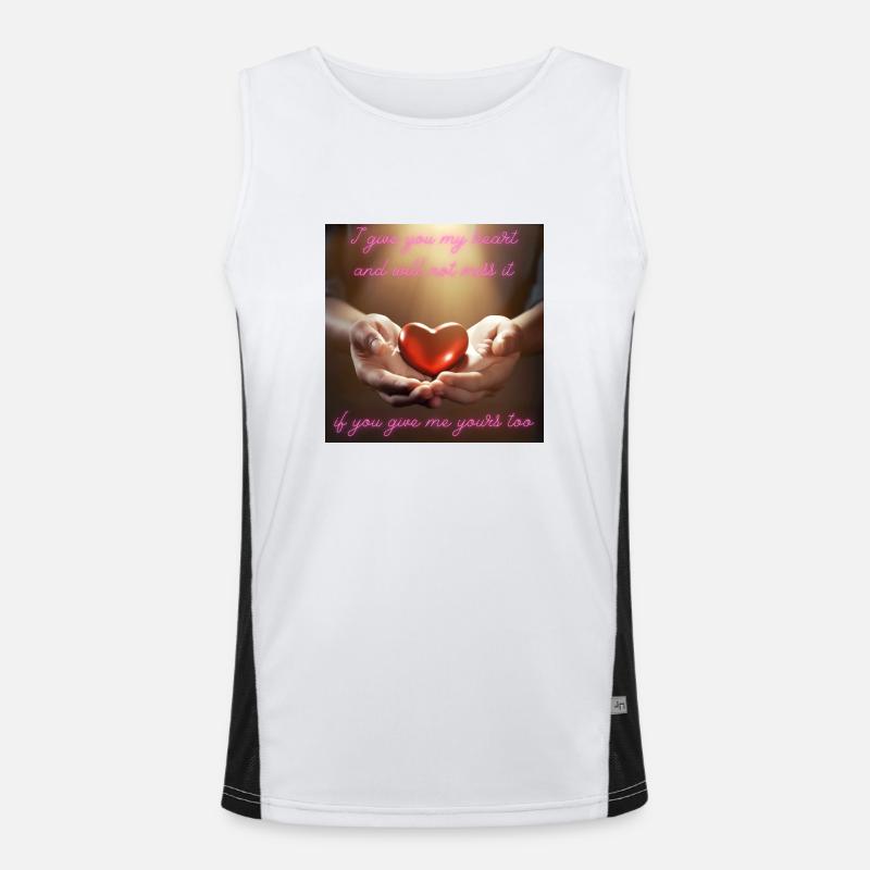 Ich schenke Dir mein Herz Funktionelles Kontrast-Tank Top für Männer 
