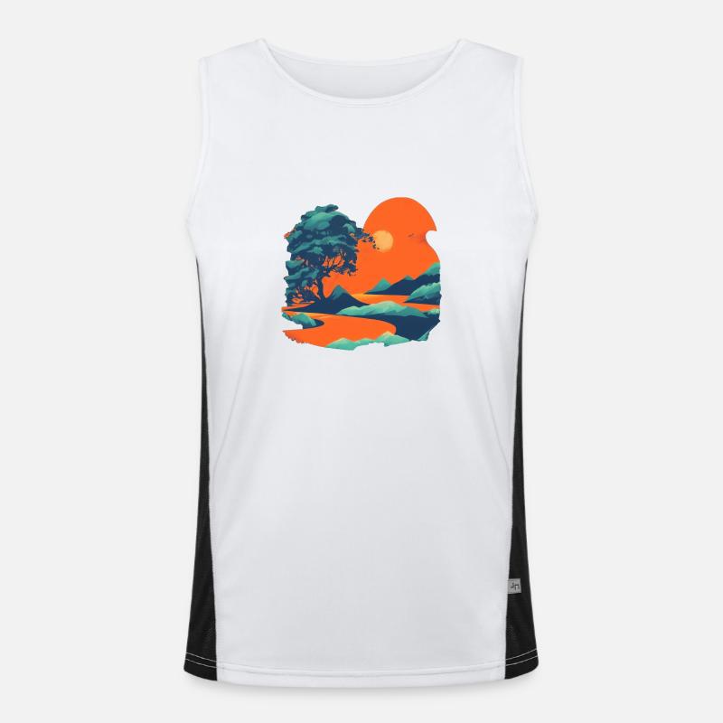 Ein Baum Funktionelles Kontrast-Tank Top für Männer 