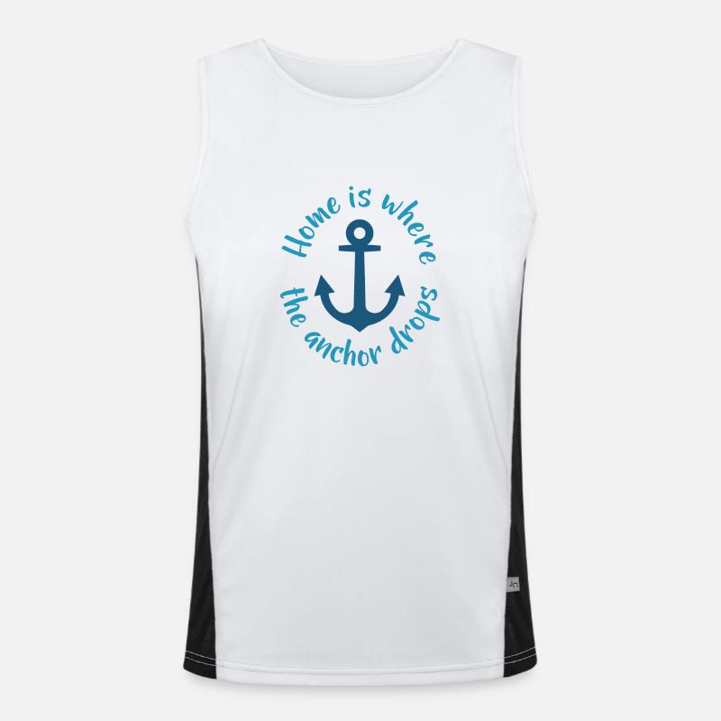 Home is Where the Anchor Drops Funktionelles Kontrast-Tank Top für Männer 