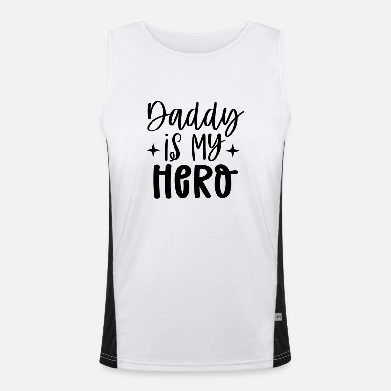 Daddy is my hero Funktionelles Kontrast-Tank Top für Männer 