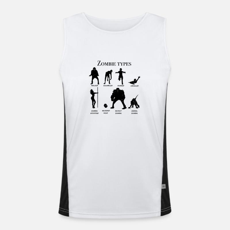 Tableau des types de zombies Débardeur respirant contrasté Homme 