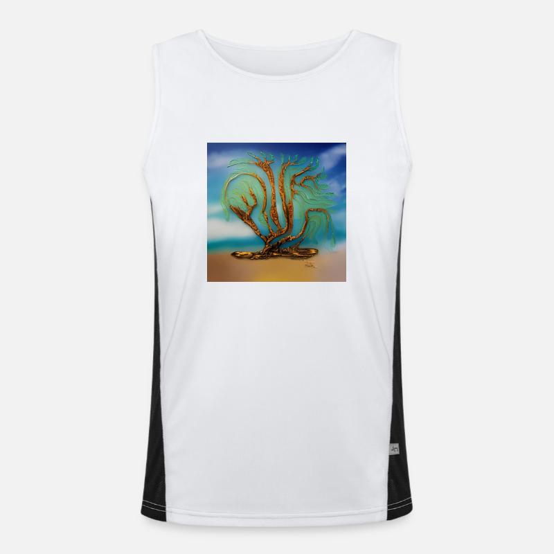 Alter Baum im Sommer Funktionelles Kontrast-Tank Top für Männer 