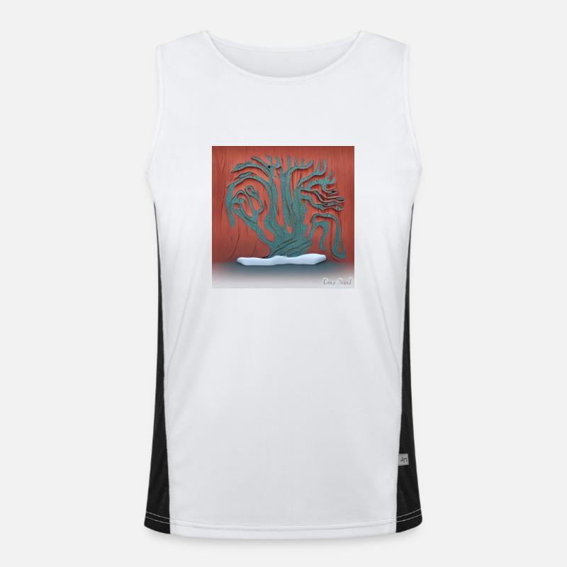 old tree waiting for spring Men's Functional Contrast Tank Top 
