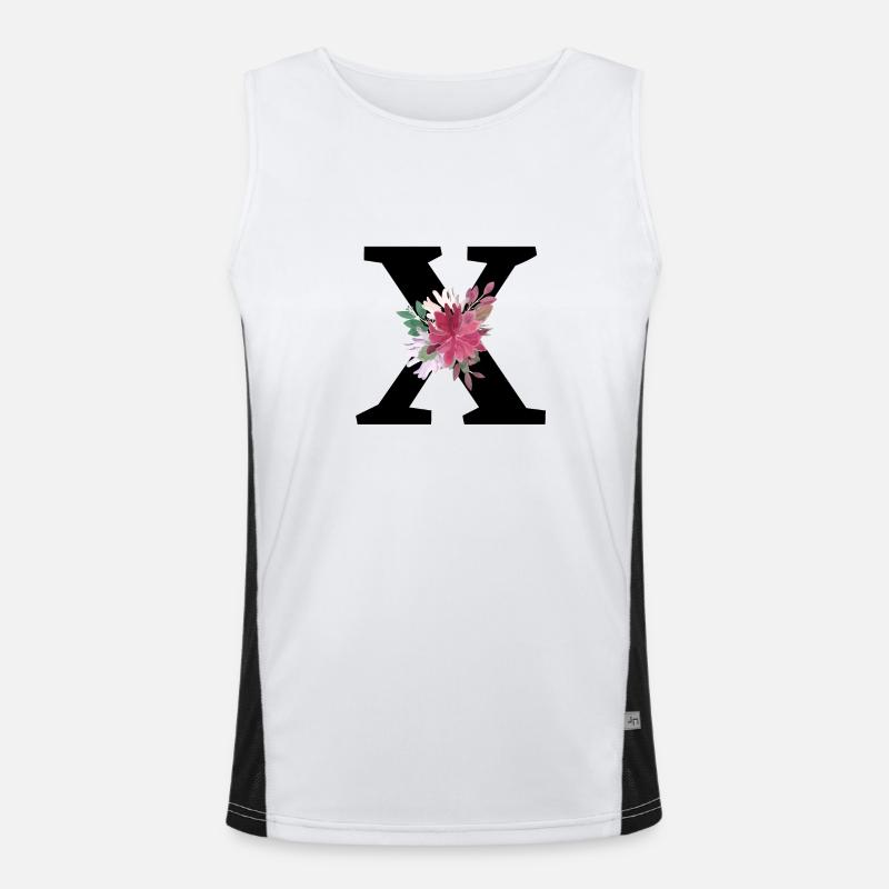 Buchstabe x Blumen Funktionelles Kontrast-Tank Top für Männer 