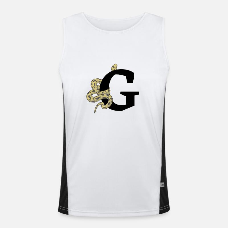 Buchstabe g Schlange Funktionelles Kontrast-Tank Top für Männer 