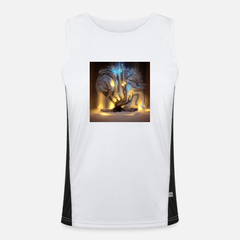 old tree with lights Men's Functional Contrast Tank Top 