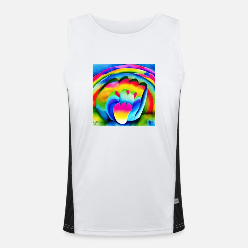 Regenbogen zu Ostern Funktionelles Kontrast-Tank Top für Männer 
