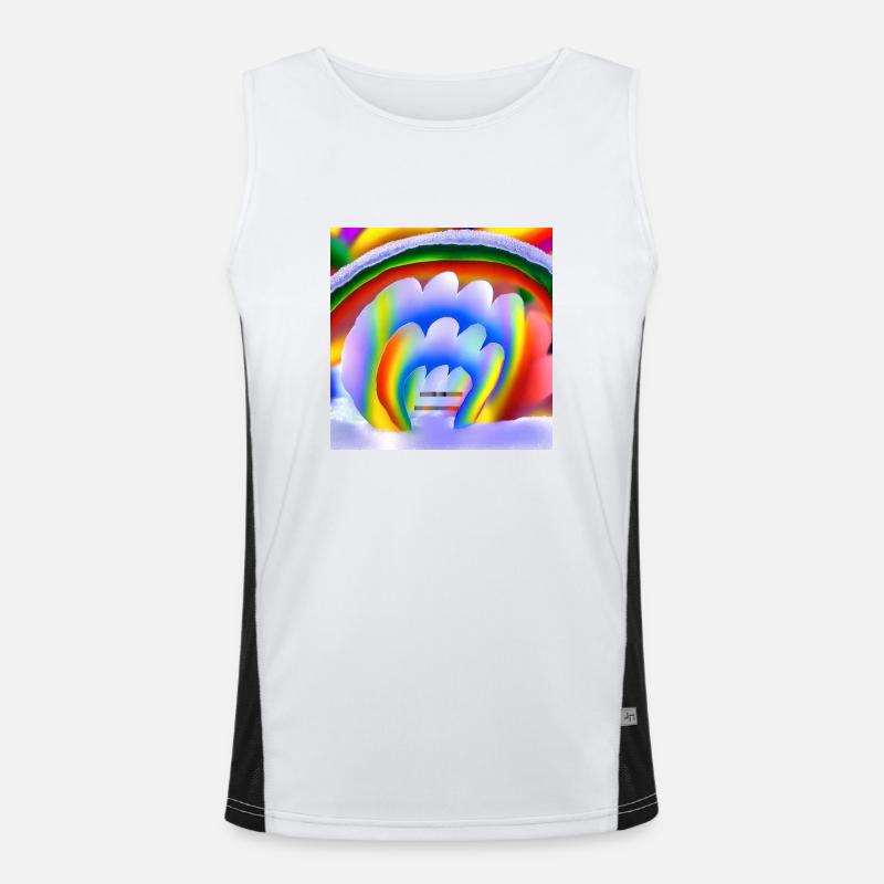 Regenbogen im Winter Funktionelles Kontrast-Tank Top für Männer 