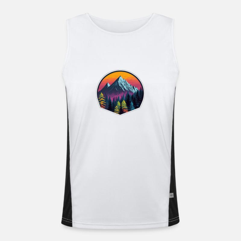Buntes Gebirge -Generative AI Funktionelles Kontrast-Tank Top für Männer 
