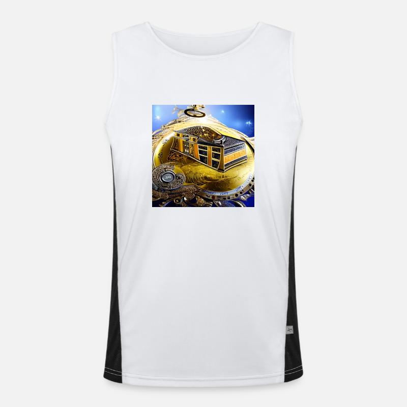 Clock abstraction Men's Functional Contrast Tank Top 