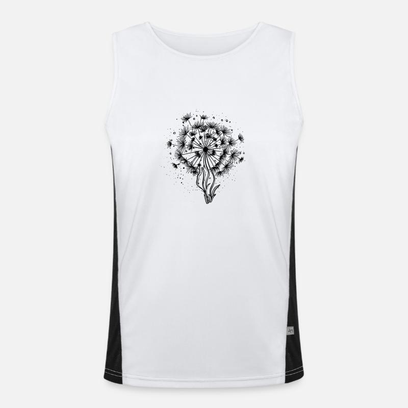 Summer Dandelion - vector illustration Men's Functional Contrast Tank Top 