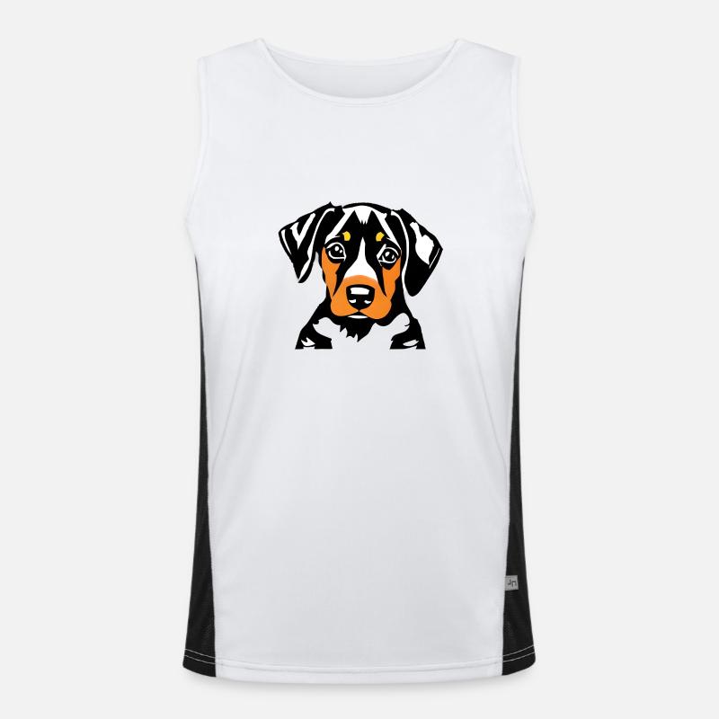 Dobermann Hund Dobermanntrainer Dobermannwelpe Funktionelles Kontrast-Tank Top für Männer 