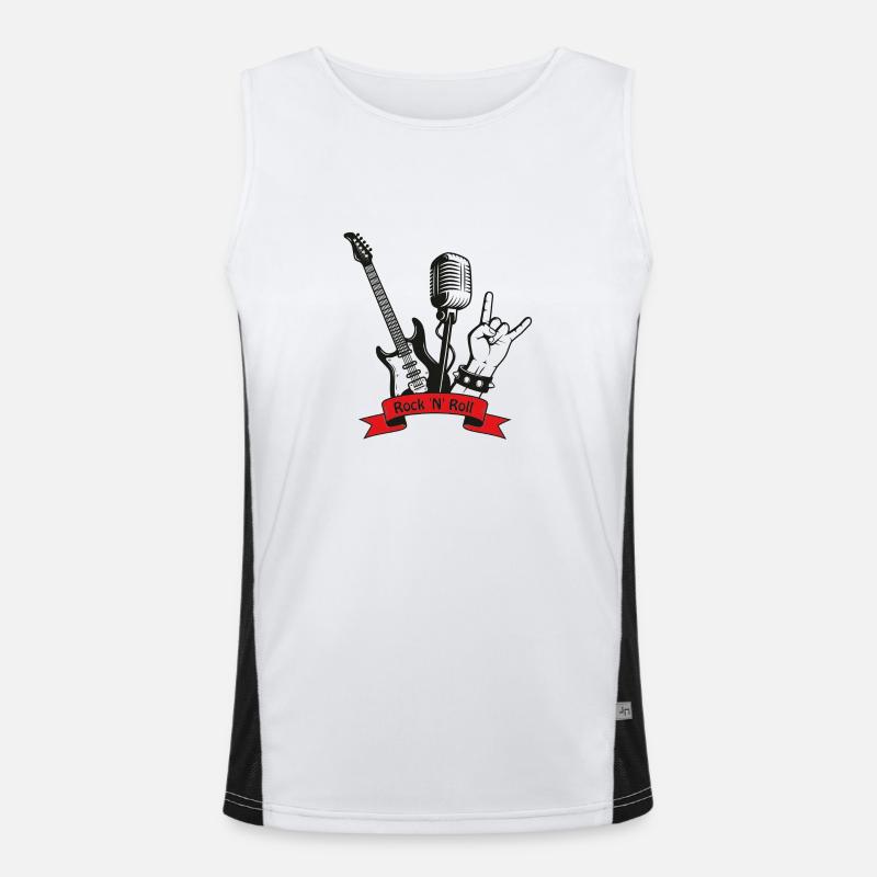 Rock guitar design for artists Men's Functional Contrast Tank Top 