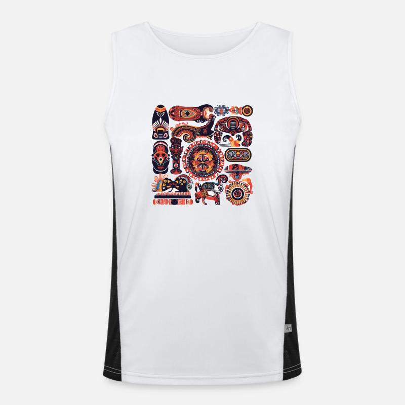 Afrikanische Folklore Funktionelles Kontrast-Tank Top für Männer 