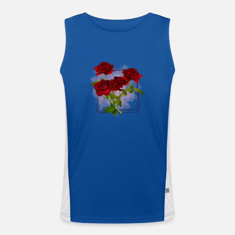 Blumen Rahmen Funktionelles Kontrast-Tank Top für Männer 