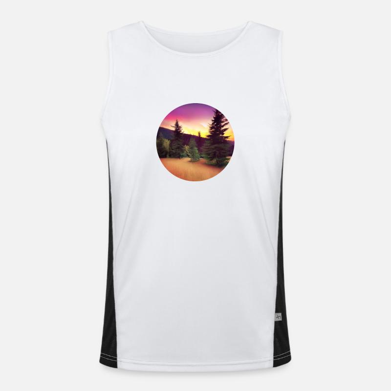 Trees in plain and mountain Men's Functional Contrast Tank Top 