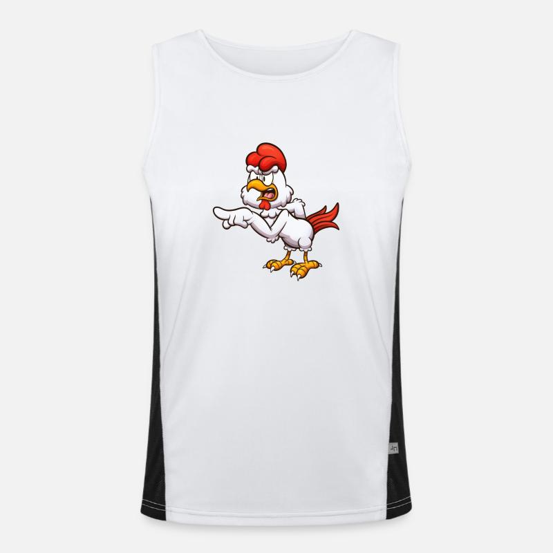 Poulet de dessin animé avec attitude Débardeur respirant contrasté Homme 