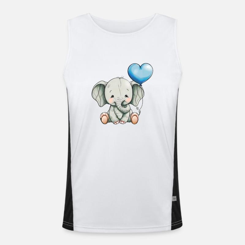 cute elephant Men's Functional Contrast Tank Top 