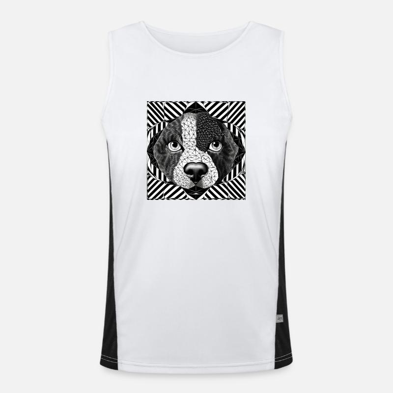 Geometrische Eckzahnmuster-Kunst Funktionelles Kontrast-Tank Top für Männer 