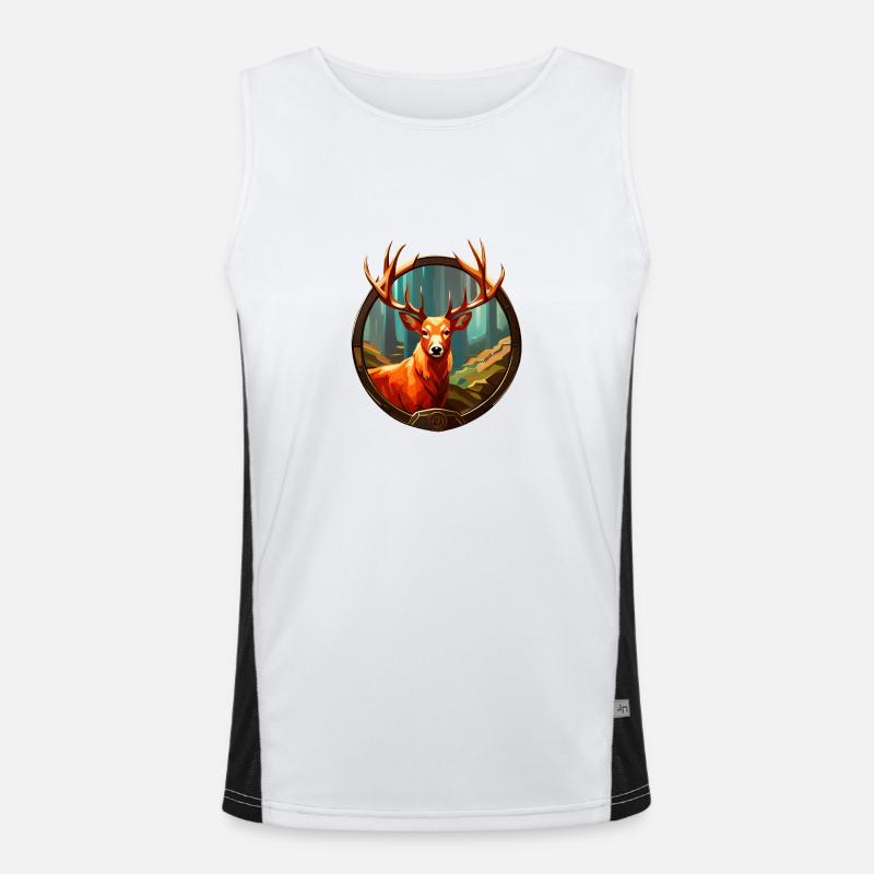 Hirschgeweih Funktionelles Kontrast-Tank Top für Männer 