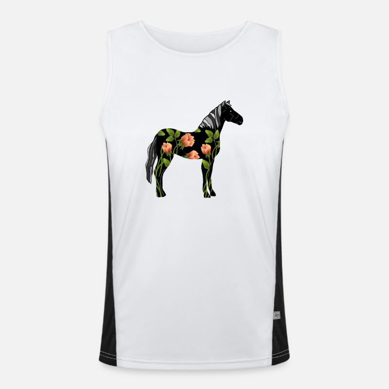 Pferd Funktionelles Kontrast-Tank Top für Männer 