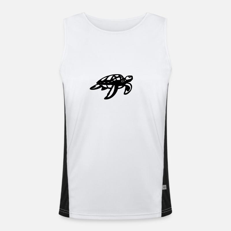 Schildkröte Schwarz Funktionelles Kontrast-Tank Top für Männer 