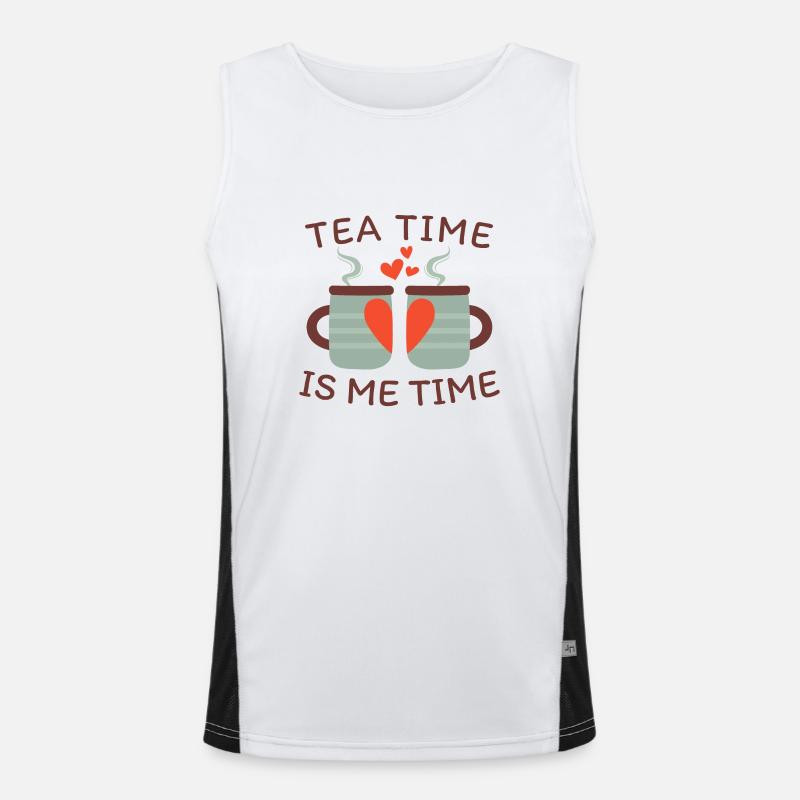 Tea time is me time Funktionelles Kontrast-Tank Top für Männer 