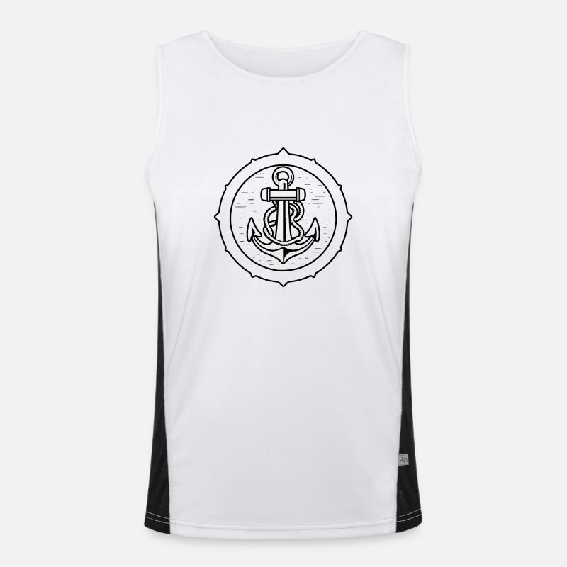 Anker Boot Schiff Nautik Funktionelles Kontrast-Tank Top für Männer 