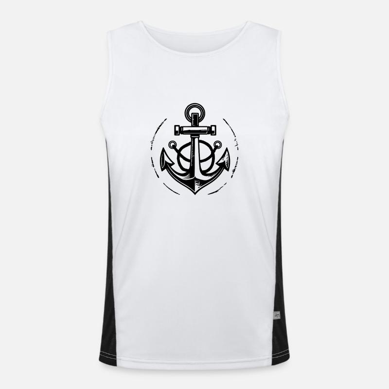 Anker Boot Schiff Nautik Funktionelles Kontrast-Tank Top für Männer 