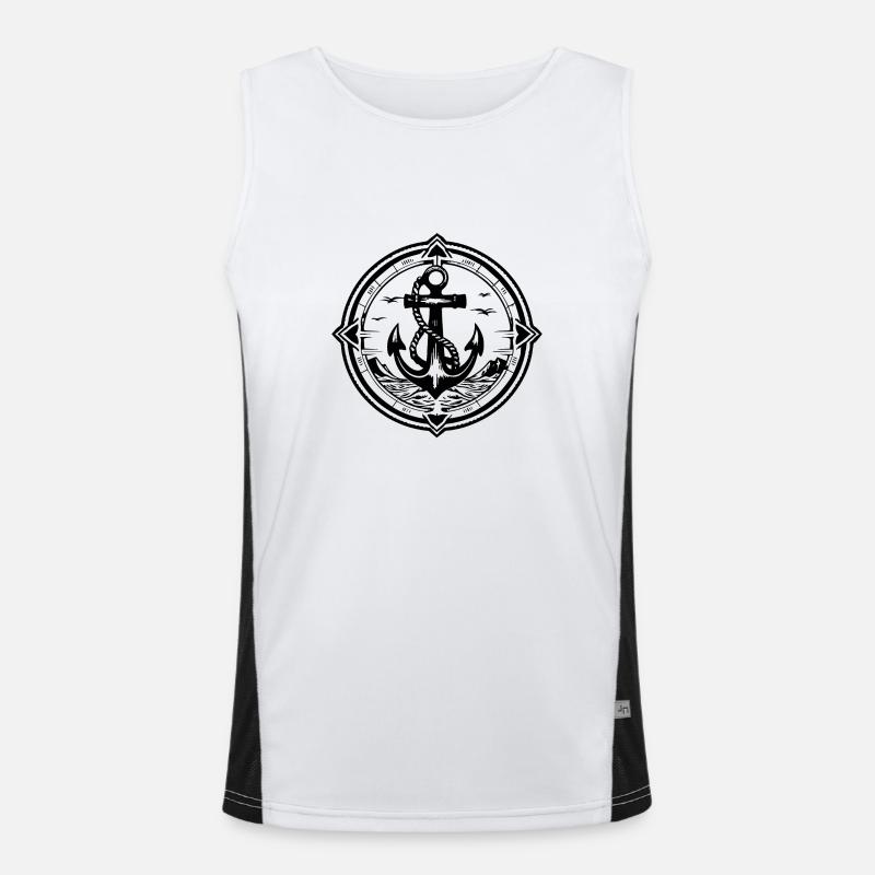 Anker Boot Schiff Nautik Funktionelles Kontrast-Tank Top für Männer 