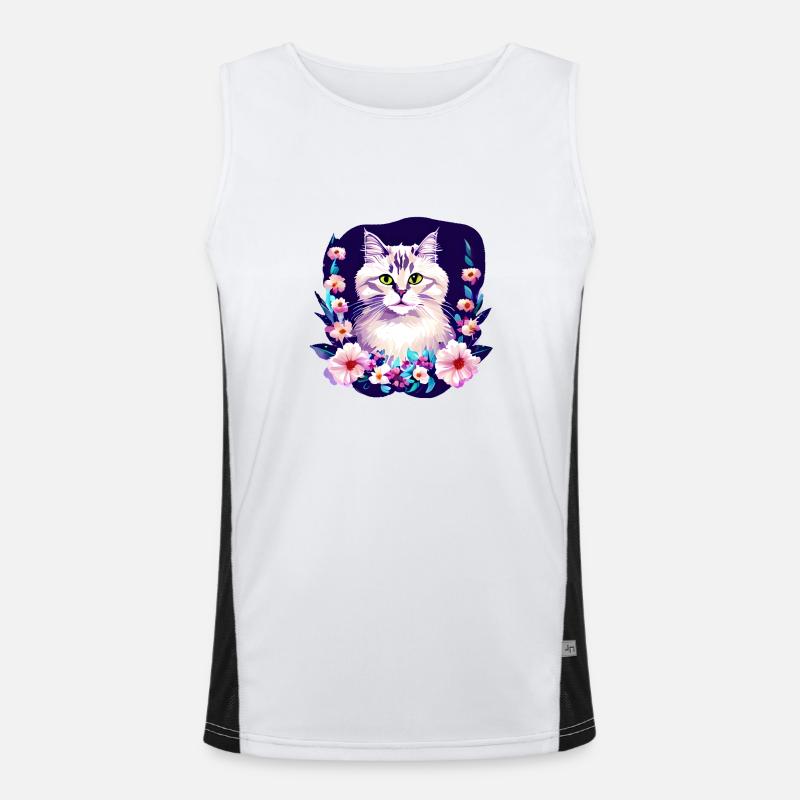 Cat Burmese Cat Lover Pet Men's Functional Contrast Tank Top 