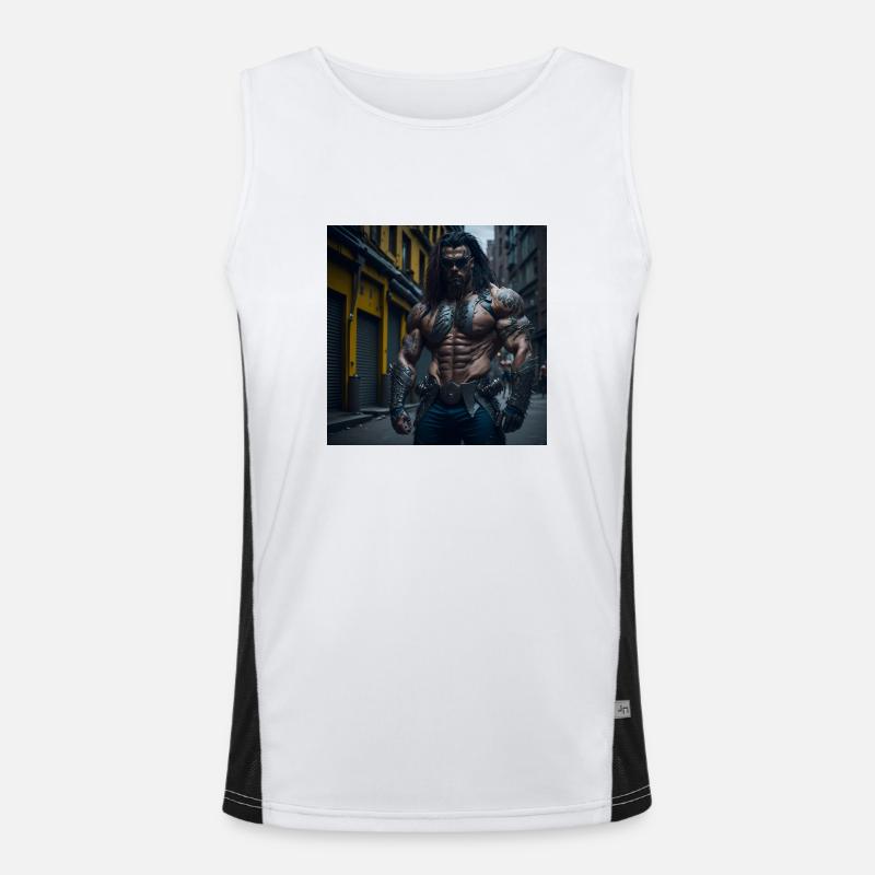 Future Cyberpunkt Warrior Funktionelles Kontrast-Tank Top für Männer 
