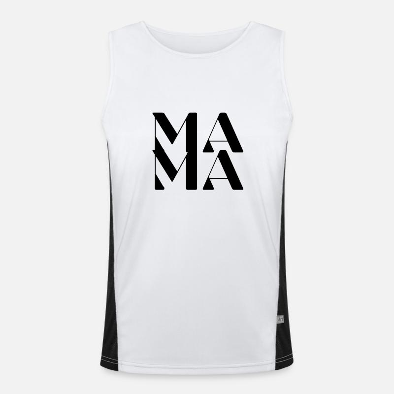 Mor - Funktionel kontrast tanktop til herrer  - hvid/sort