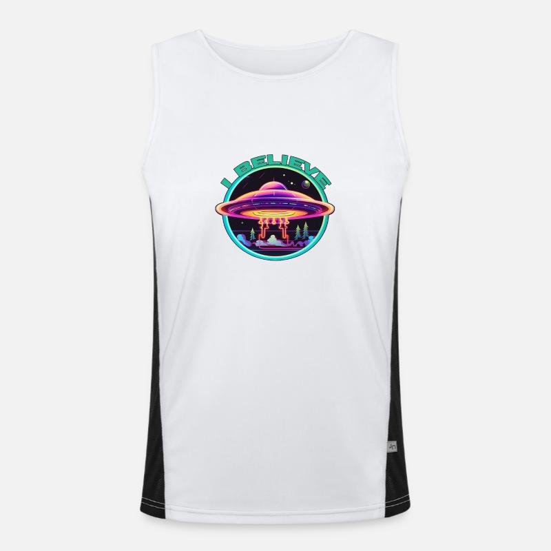 I Believe - UFO Men's Functional Contrast Tank Top 