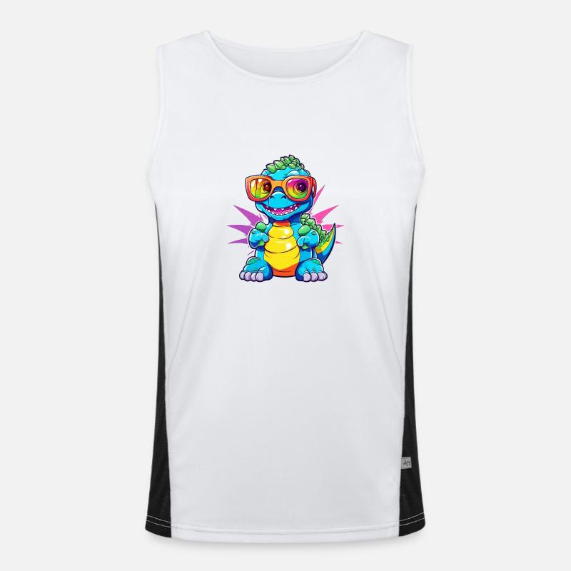 Cool kid Dino Funktionelles Kontrast-Tank Top für Männer 