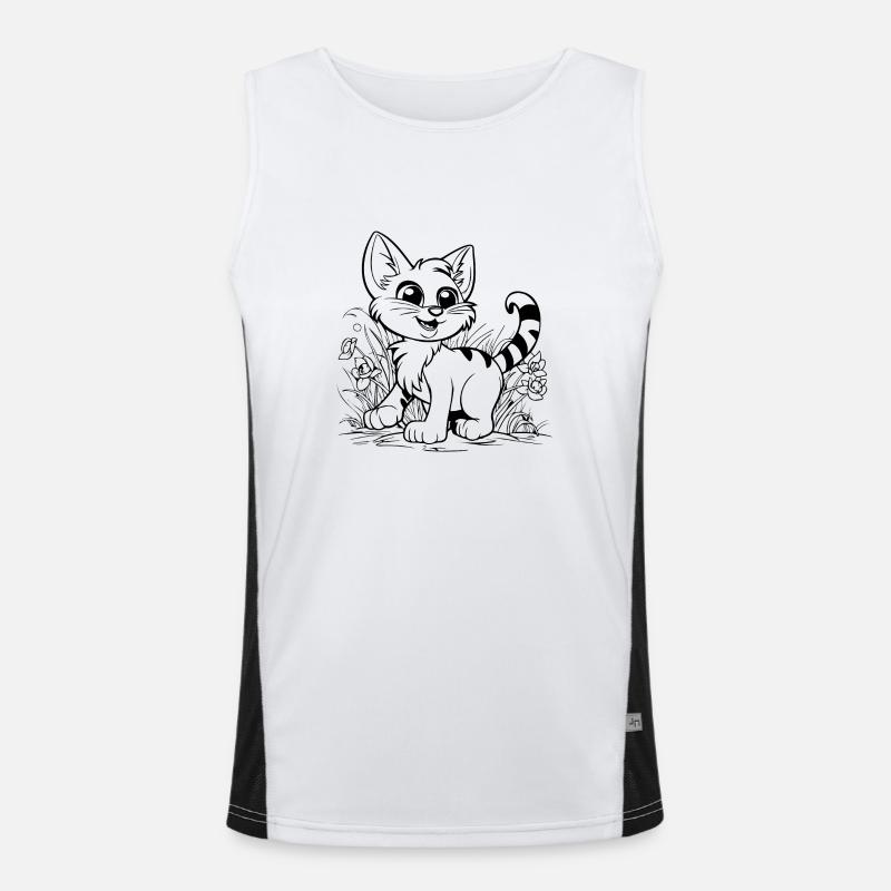 Katze Katzen Kätzchen Katzendame Funktionelles Kontrast-Tank Top für Männer 