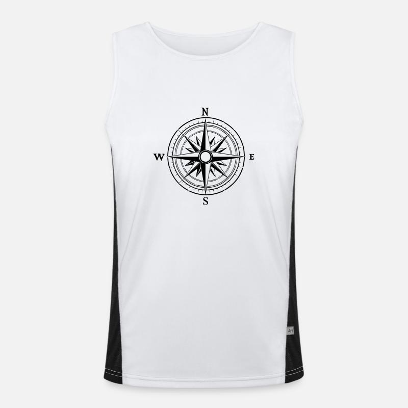 Kompass Nautik Segelboot Seefahrer Funktionelles Kontrast-Tank Top für Männer 
